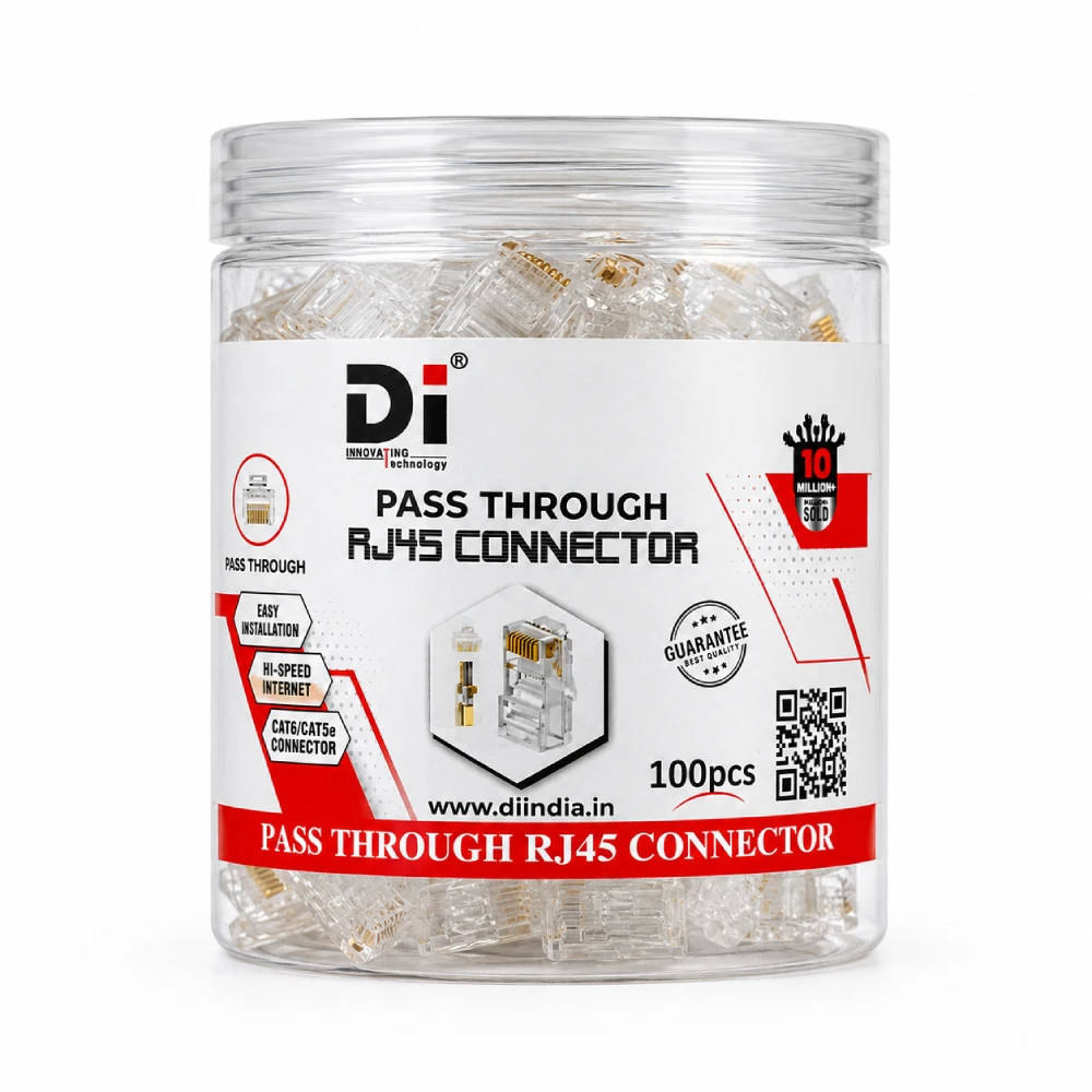 DI RJ45 Connector Pass Through (Pack Of 100)